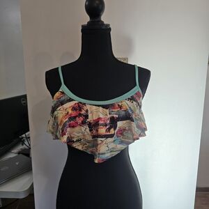 Tropical Print Bikini Top